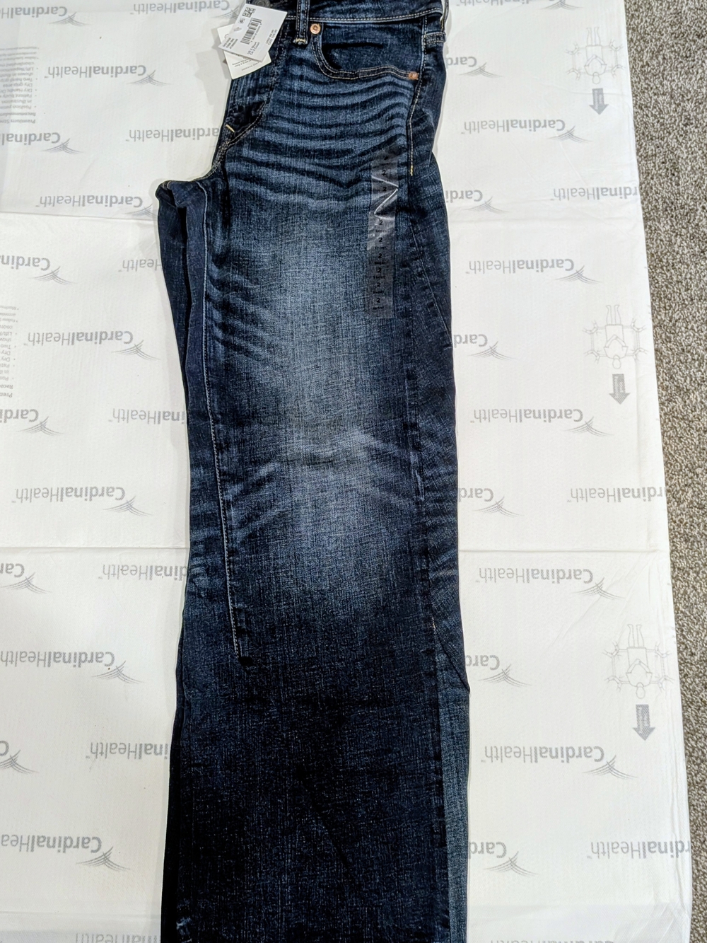 American Eagle Women's Dark Blue Washed Straight-Leg Baggy Low Rise Jeans New.